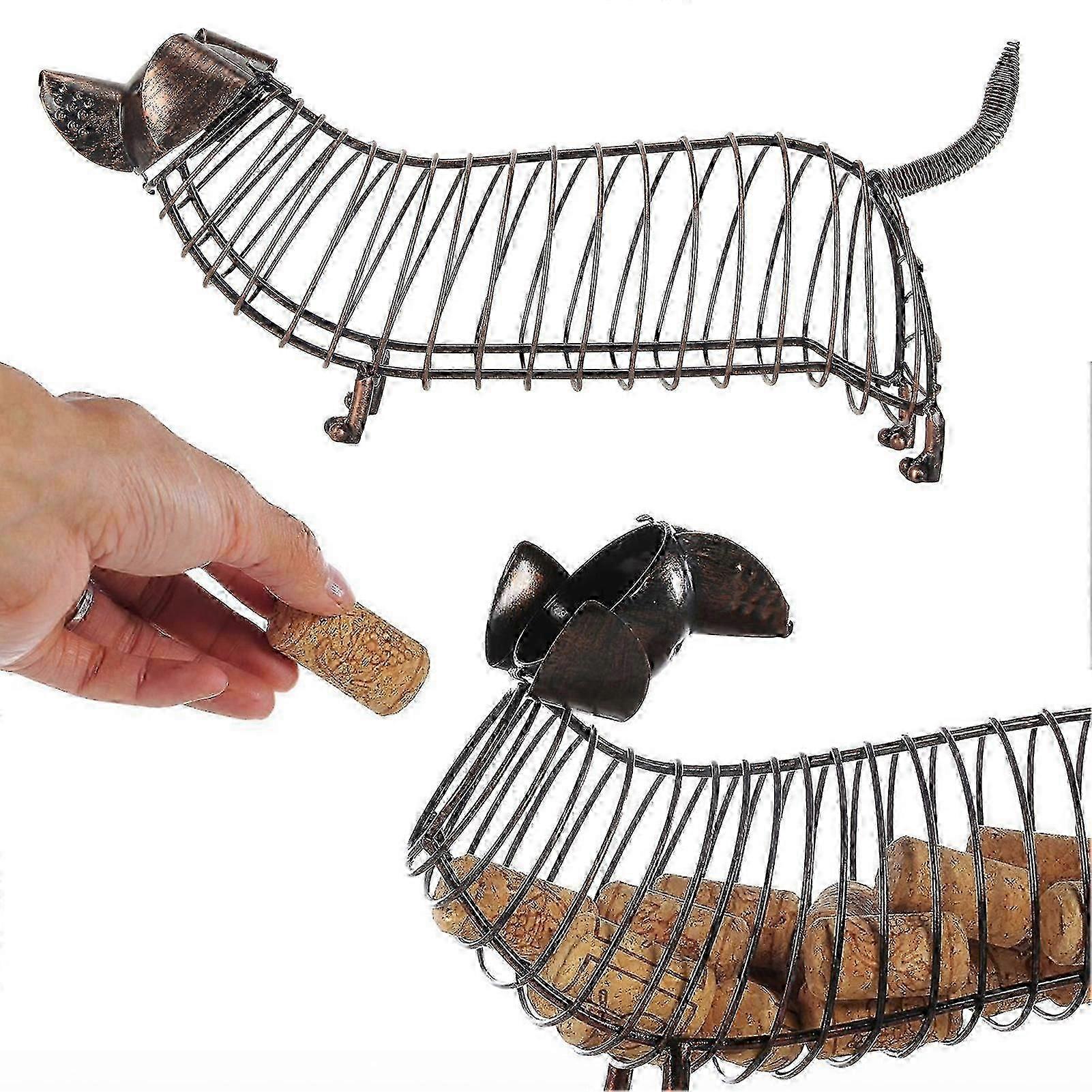 Dachshund Wine Cork Holder - Modern Lifelike Rust-Proof Decorative Storage