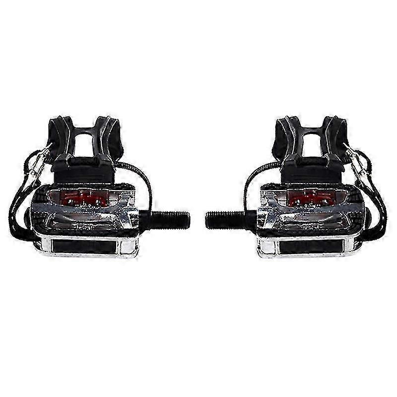 SPD Pedals for Spin Bikes with Toe Cages for Clip-In Pedals for Indoor Exercise Cycling