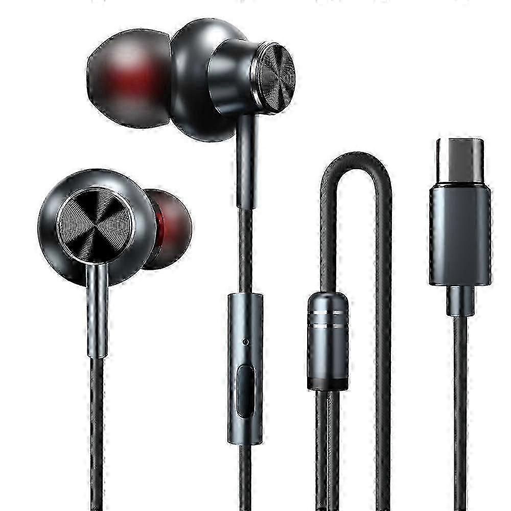 USB Type-C Earbuds In-Ear Stereo Bass Noise Canceling Headphones with Mic Compatible with Type-c Phone As Google Pixel 2/3/4/2xl/3xl/4XL, Huawei, HTC,