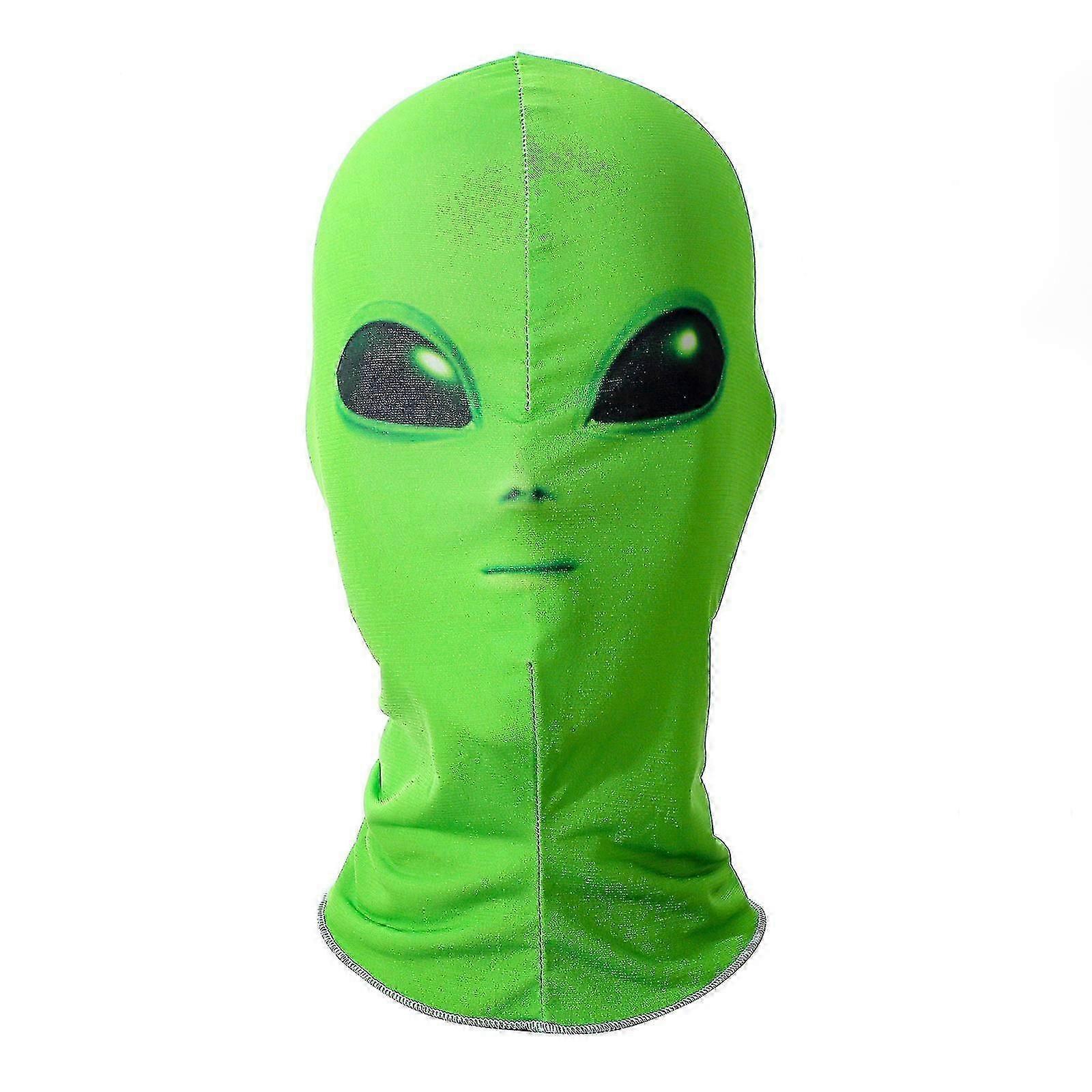 ירוק חייזר מסכה ליל כל הקדושים קוספליי כיסוי ראש מלא פנים UFO קסדת קרנבל נשף מסכות אביזר