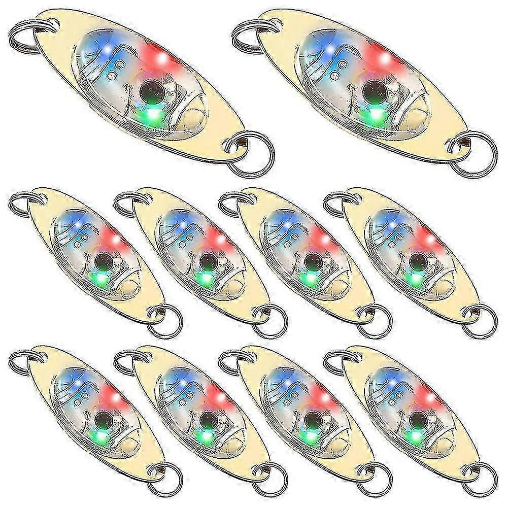 10 Pcs LED Deep Drop Fishing Lures for Bass & Halibut - Trolling Spoons Bait Kit