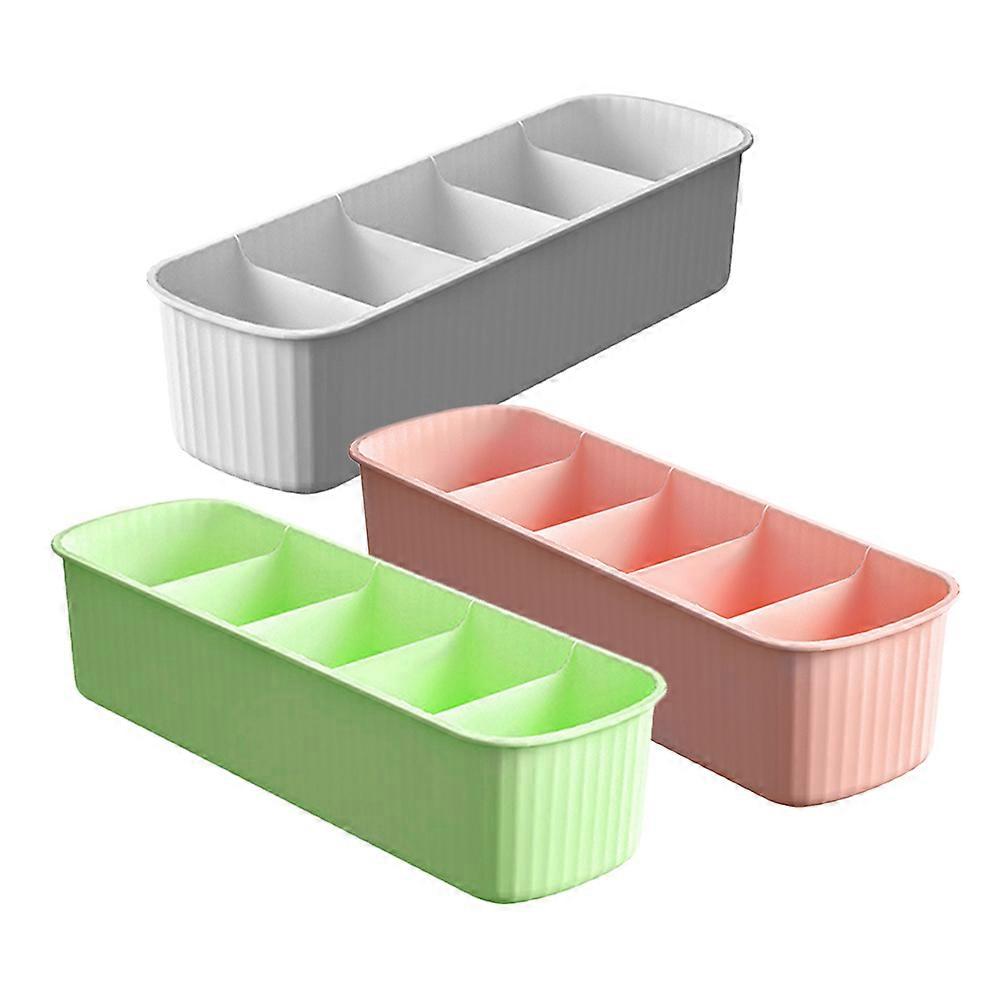 3pcs Assorted Color PP Drawer Organizer for Pet Use to Store Socks Underwear Accessories