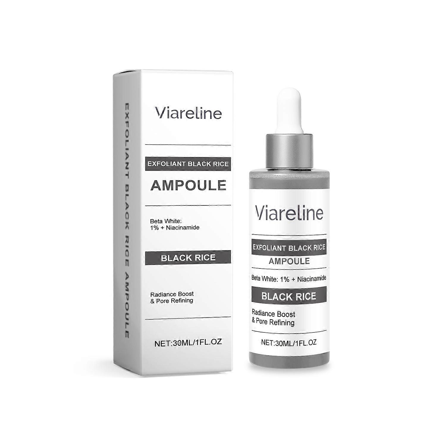 1-6x VIARELINE Black Rice Exfoliating Serum 30ml Black Rice Peeling Solution Essence Face Care Moist