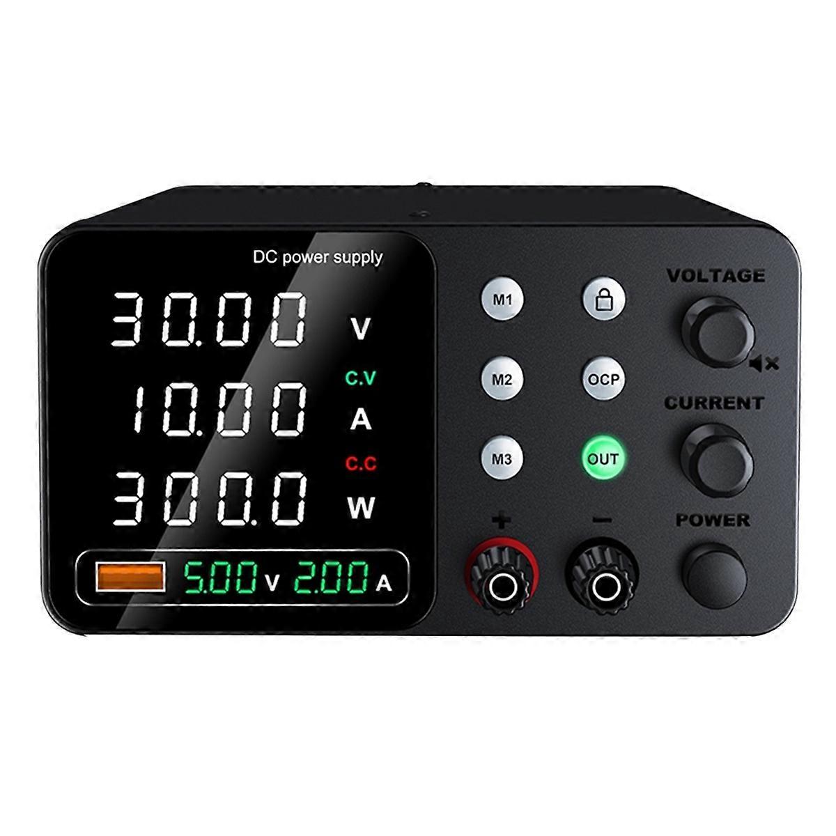 30V10A Lab Power Supply with Triple Storage Switching Power Supply 5V2A DC Regulated PowerSupply for