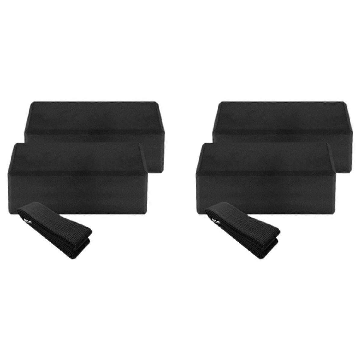 4Pcs Yoga Block and Yoga Strap Set, High Density EVA Foam Block to Support and Improve Poses and Fle