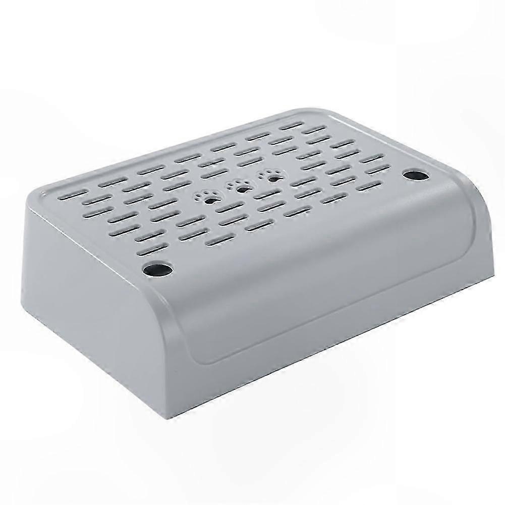 Gray Cat Litter Ramp with Filter and Storage Functionality