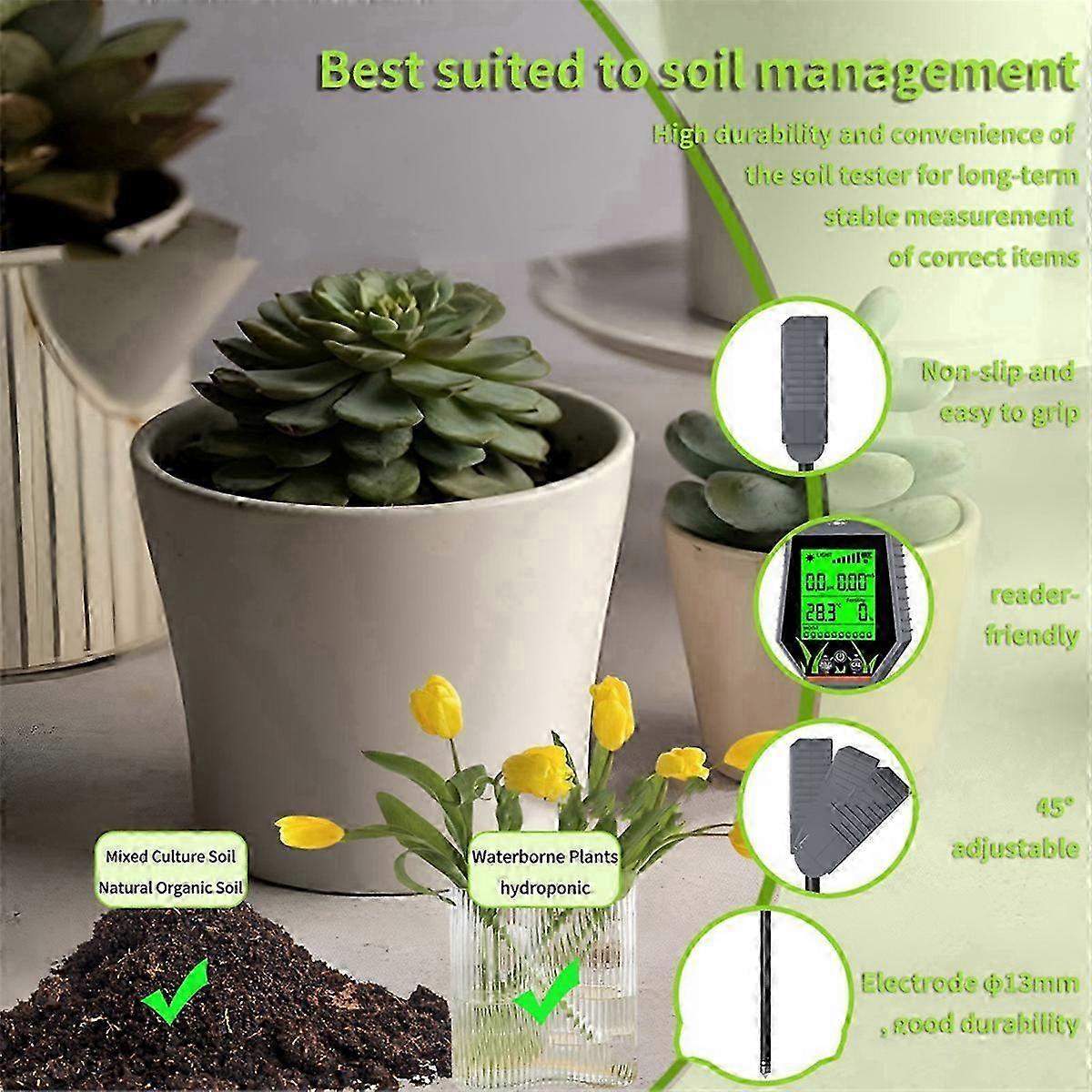 6-In-1 Soil Tester PH Meter Soil Orchard Compost Tester