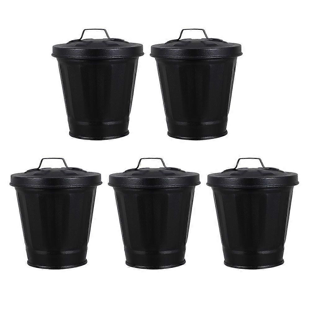 5Pcs Tiny Garbage Containers Desktop Garbage Holders Miniature Trash Bins for Home
