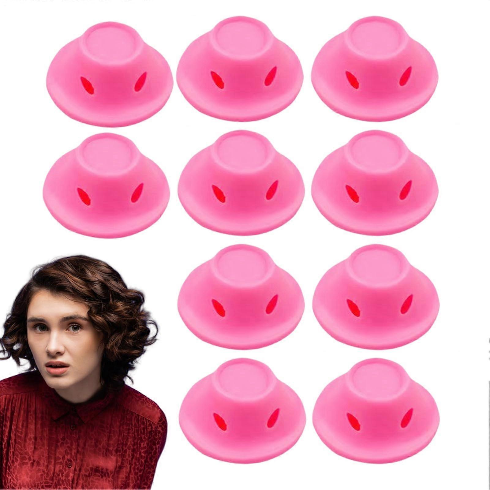Heatless Curlers Set of 10 | No Heat Overnight Hair Curler for Women, Small Pink Curling Tool for Salon-Quality Curls