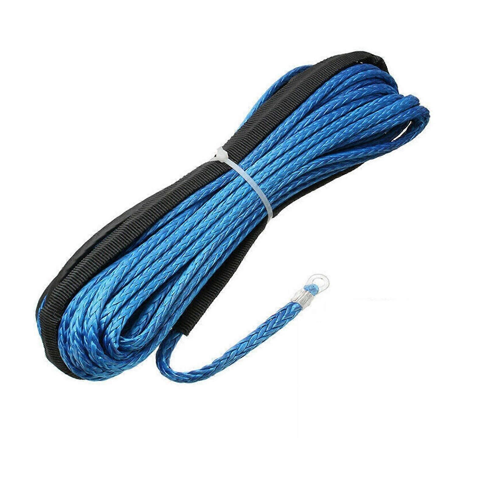 Fiber Rope 4.8mm x 15m Winch Rope 2.5 Ton Load Rating, Polyethylene Material, Blue