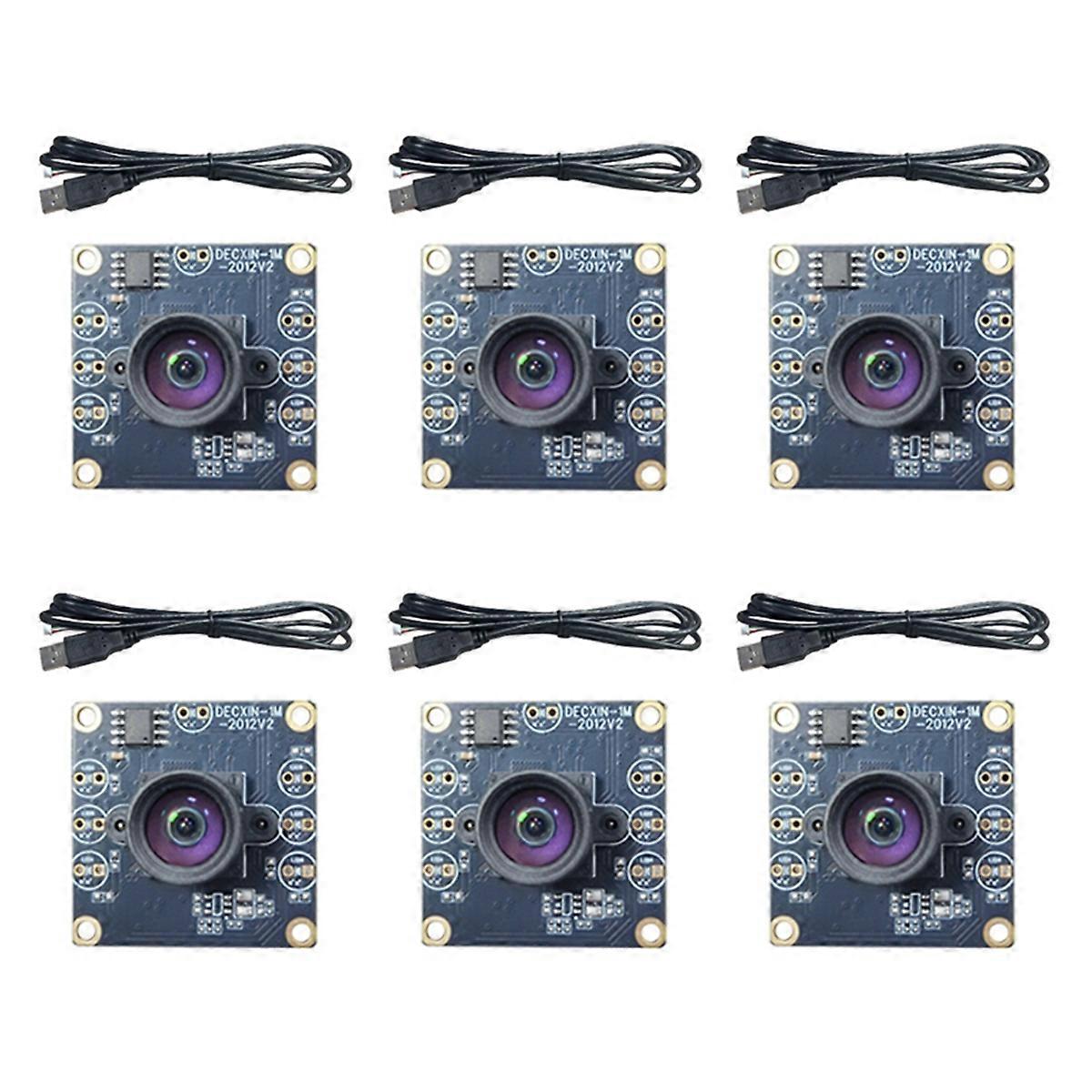 6PCS 100 Degree Camera Module 1MP OV9732 1280x720 USB Free Driver Manual Focus with 0.6 Meter Cable for WinXP/7/8/10