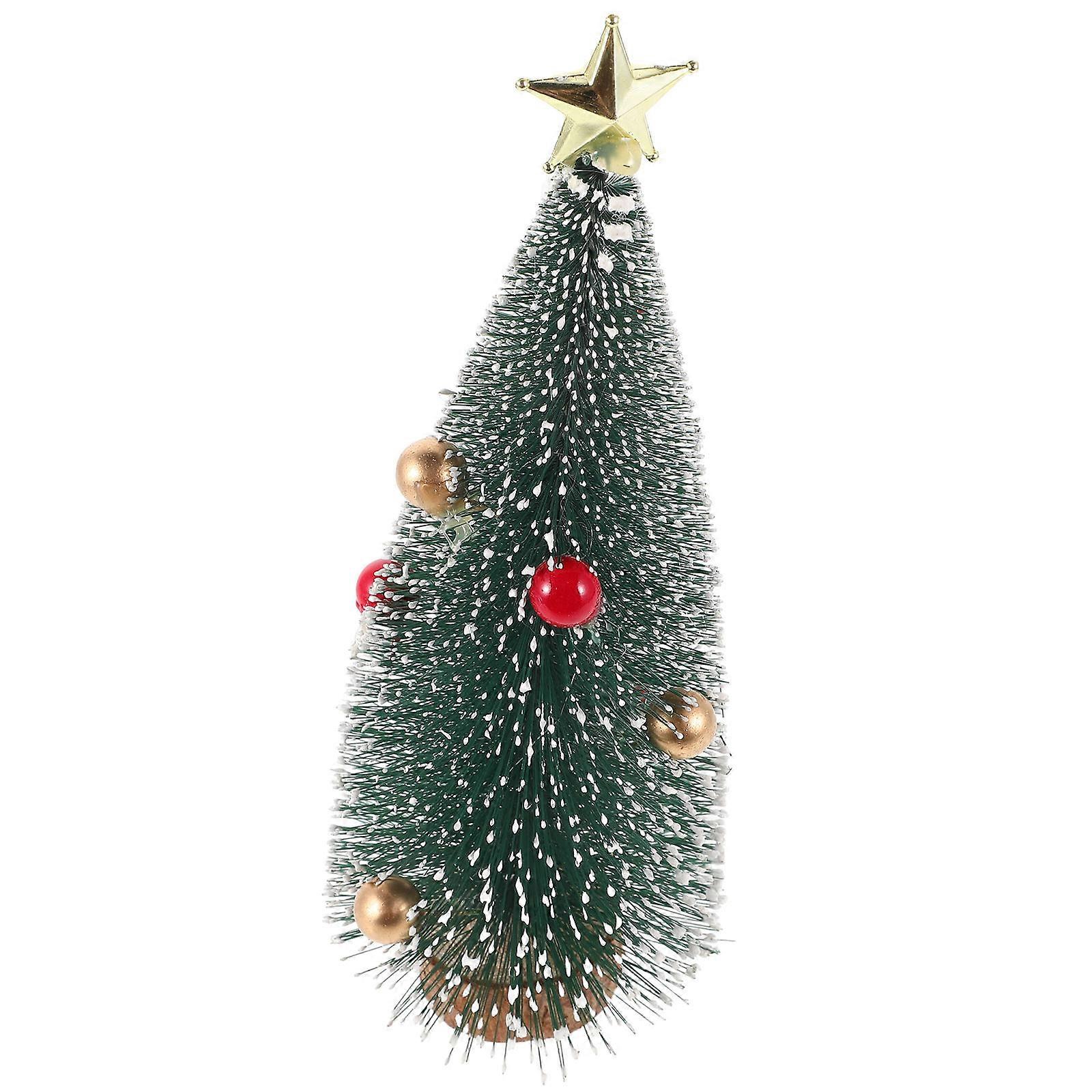 Mini Pine Tree Decor for Decoration Artificial Snow Christmas Tabletop Ornament