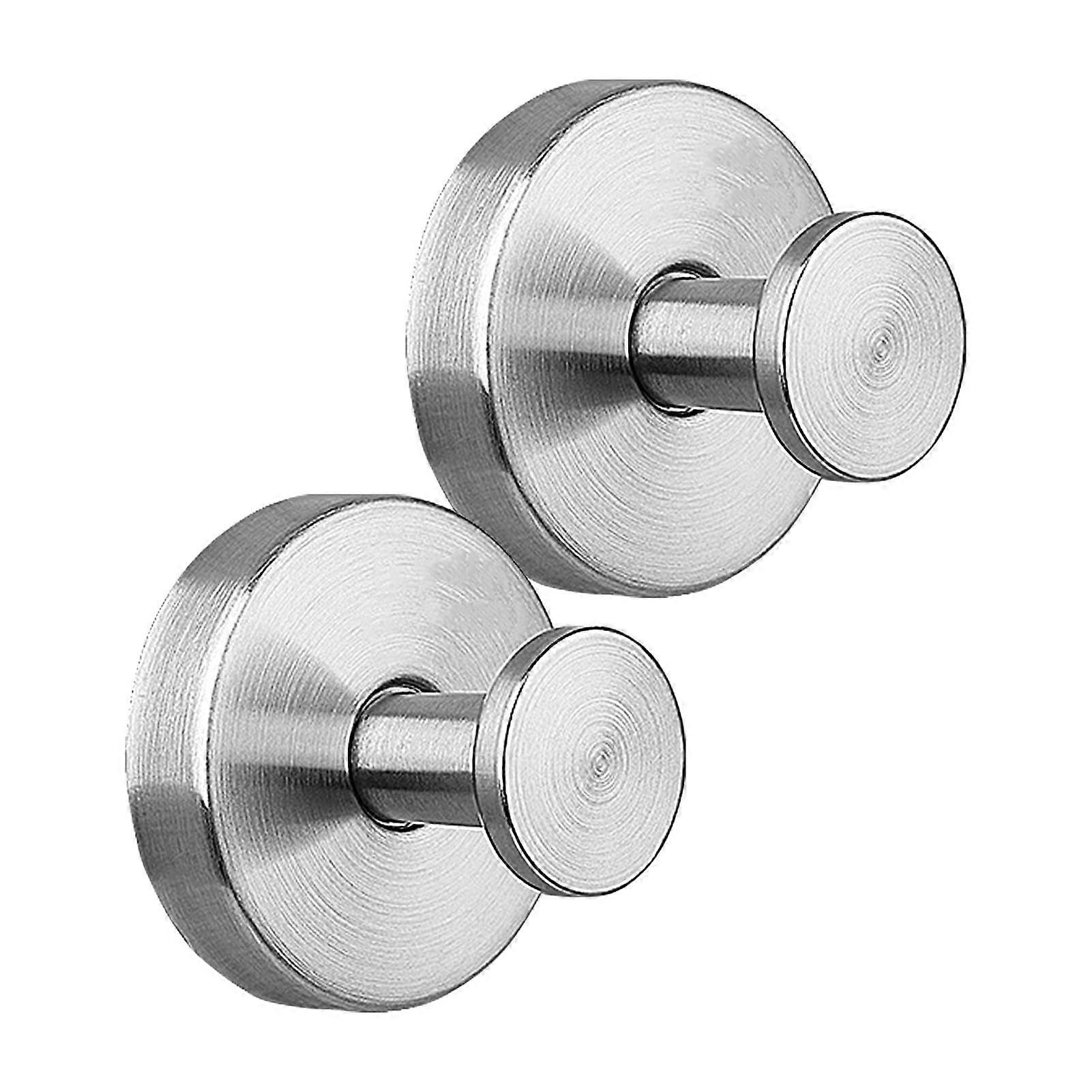 Bathroom Hooks for Wall, Strong Suction Cup Hooks, Wall Mounted Hanger, 2 RustProof Hooks for Glass Laminates, Silver