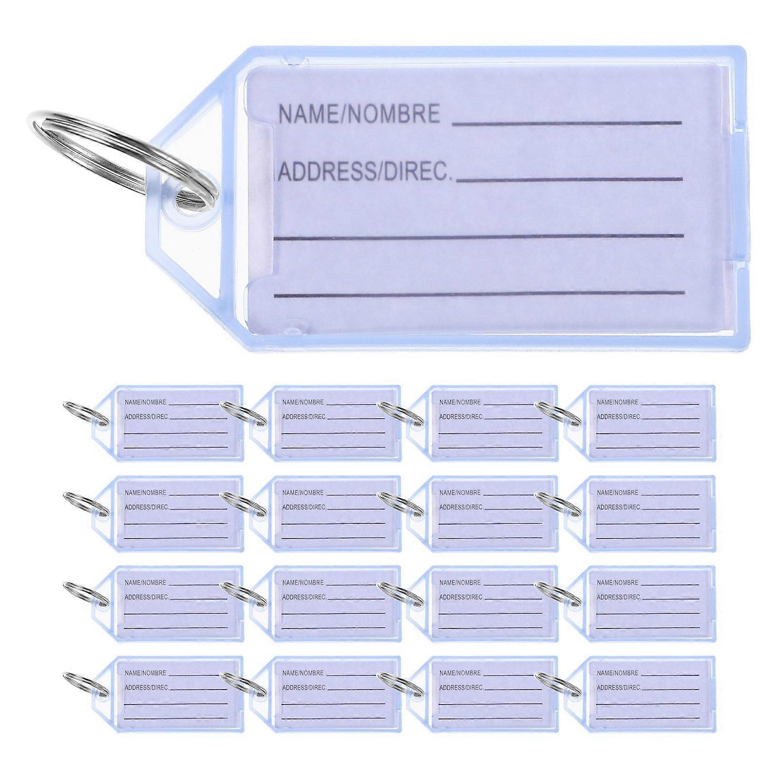 30pcs Plastic Key Tags With Ring Plastic Key Tags With Labels Key Identifiers Tags Name Tags Labels Adapt To Name Luggage Pets Bags And Usb Drive