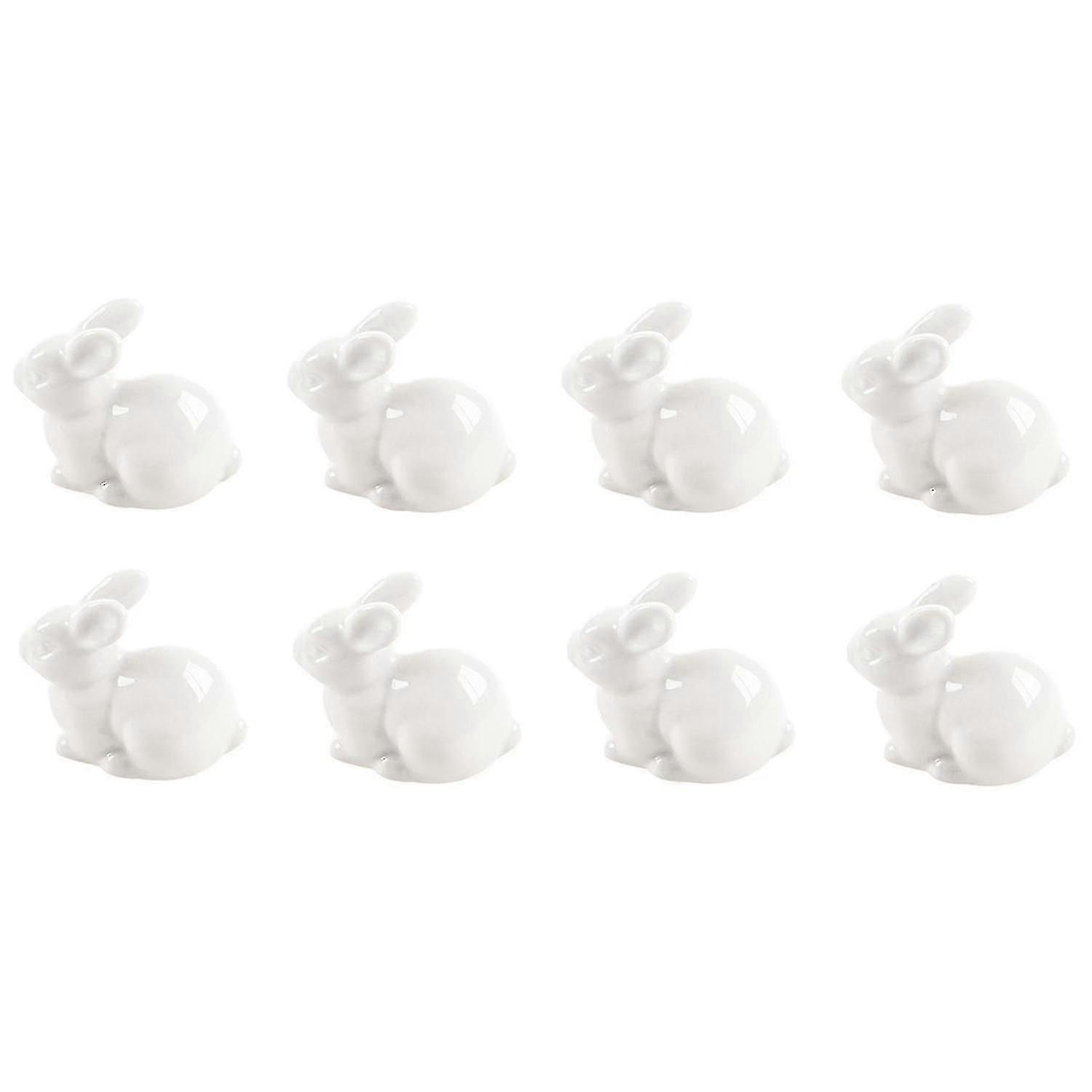 Cute Mini White Ceramic Rabbit Home Decoration Ornaments Medium