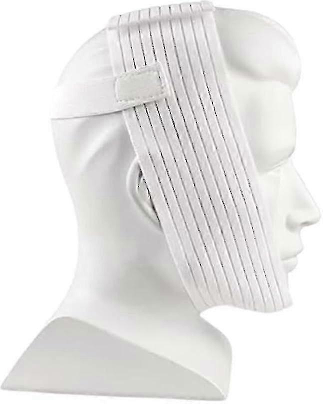 Deluxe White Chin Support Strap for CPAP Machine Users Stops Snoring and Prevents Dry Mouth