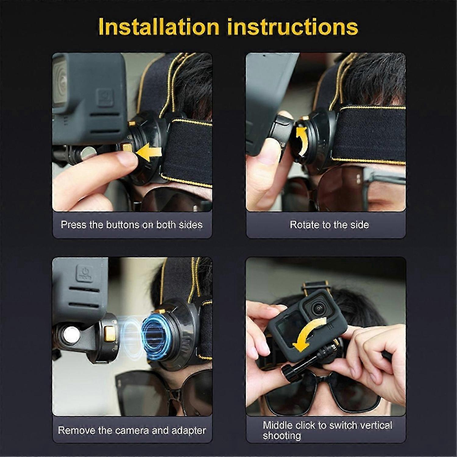 PULUZ Camera Quick Release Head Strap for Gopro12 DJI Sports Camera