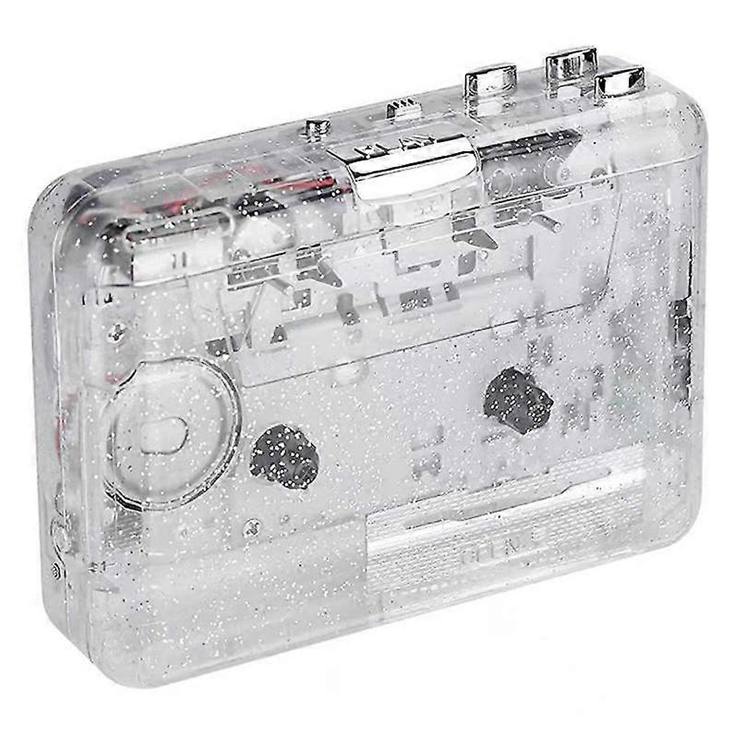 Cassette Player Full Transparent Shell Cassette to MP3 Format Tape Player Plug and Play Audio Digital Player for Music