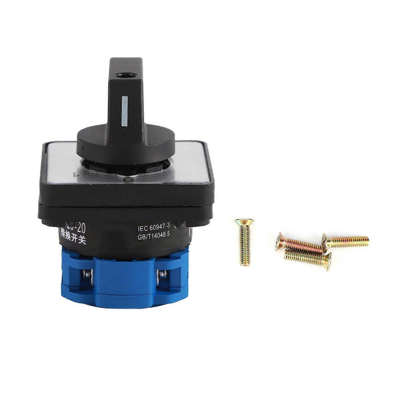 AC 660V 20A 2Position 4 Terminals Locking Type Changeover Selector Control Switch