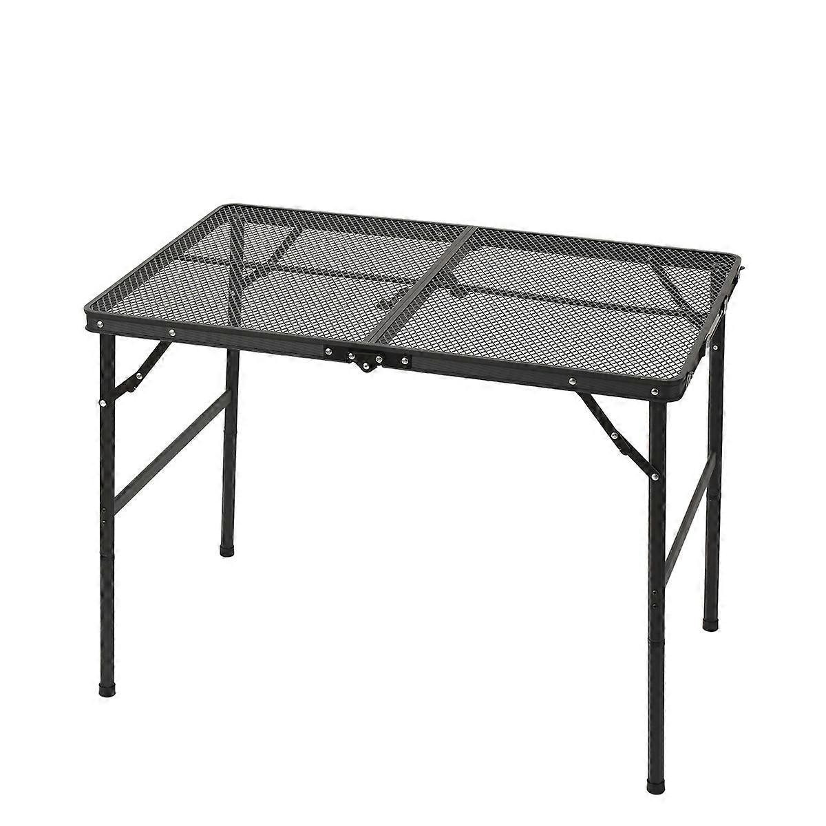 Outdoor Camping Table Iron Mesh Folding Table 90 * 60 Full Mesh plus storage bag