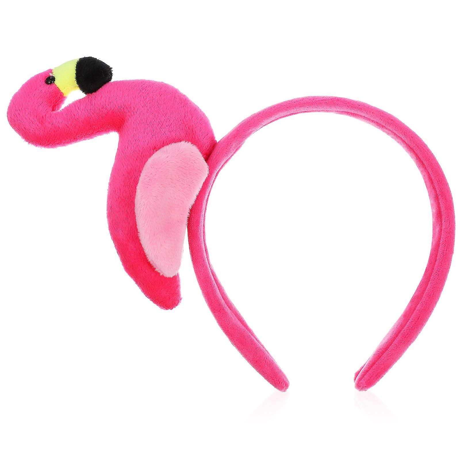 Flamingo Headband Beach Headband Crafted with Fabric Including 4Pcs for Decoration