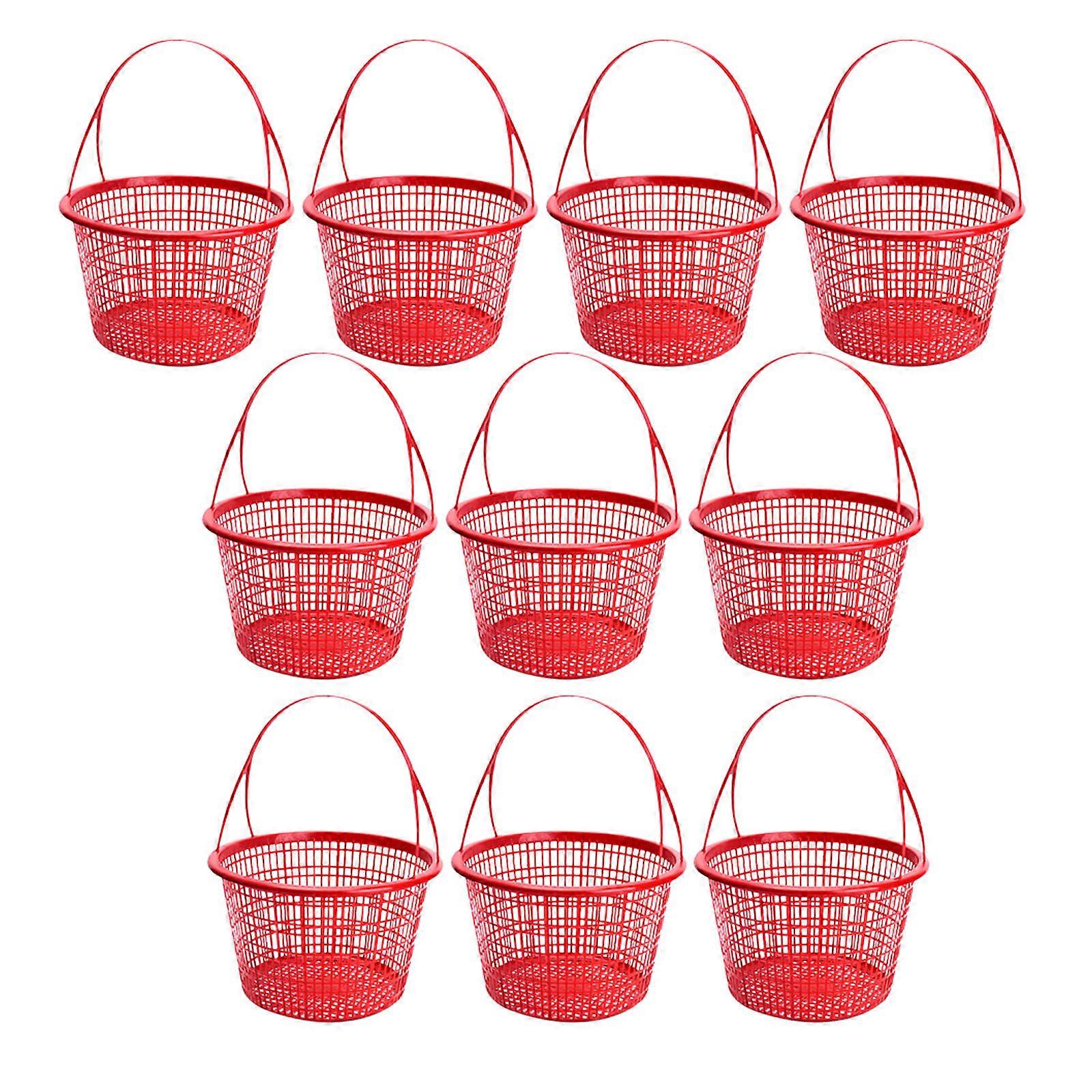 Red Fruit Basket for Fruit Picking with Handle 30Pcs Small Basket