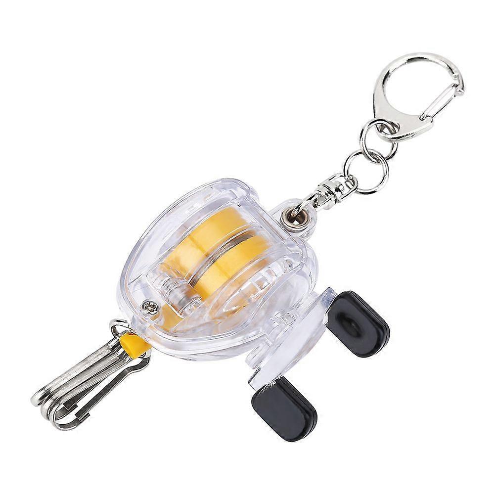 Portable Fishing Reel Keychain Key Ring with Retractable Steel Wire Belt Clip Lock Buckle