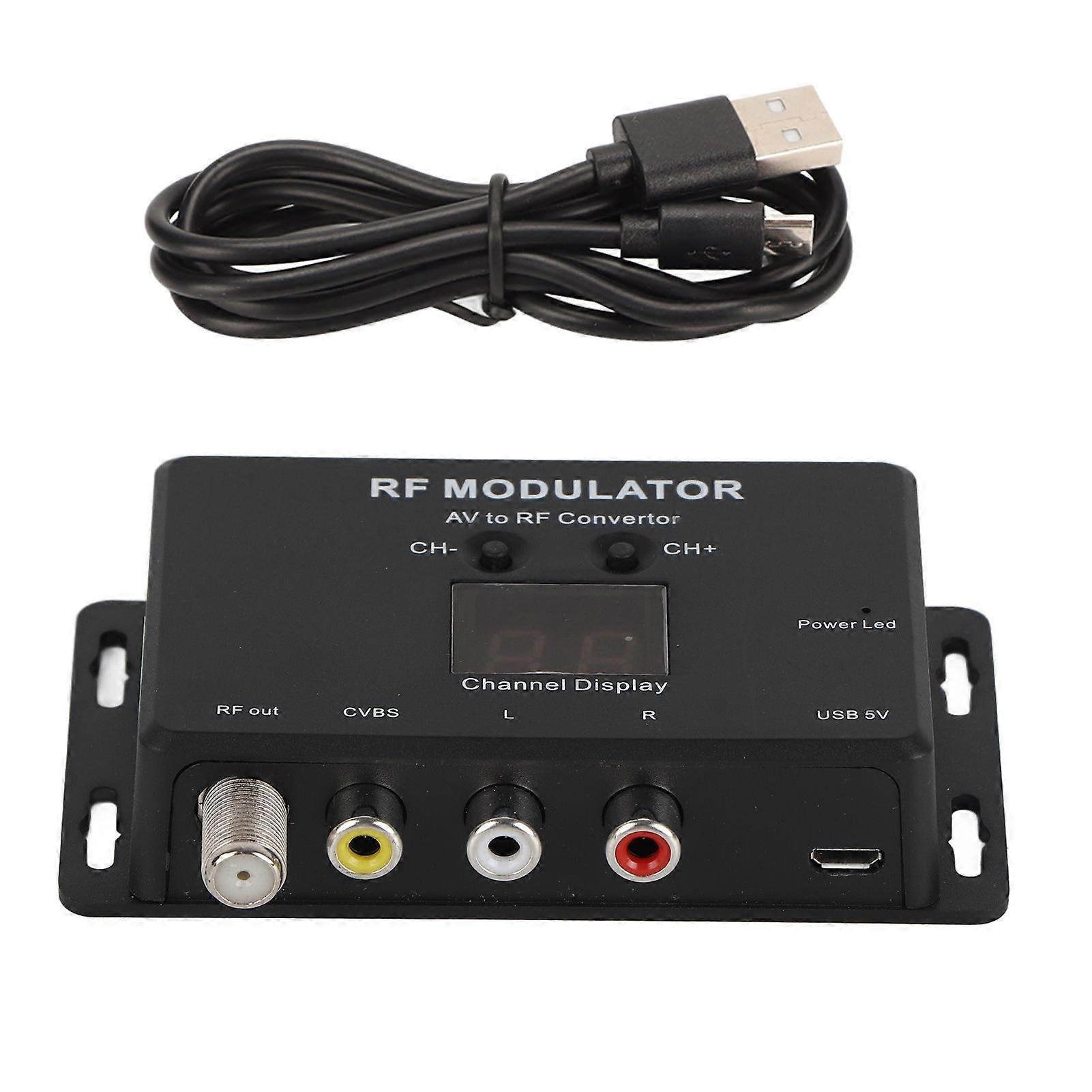 RF Modulator Professional PAL NTSC 21 Channel AV to RF Convertor for Set Top Box DVR DVD