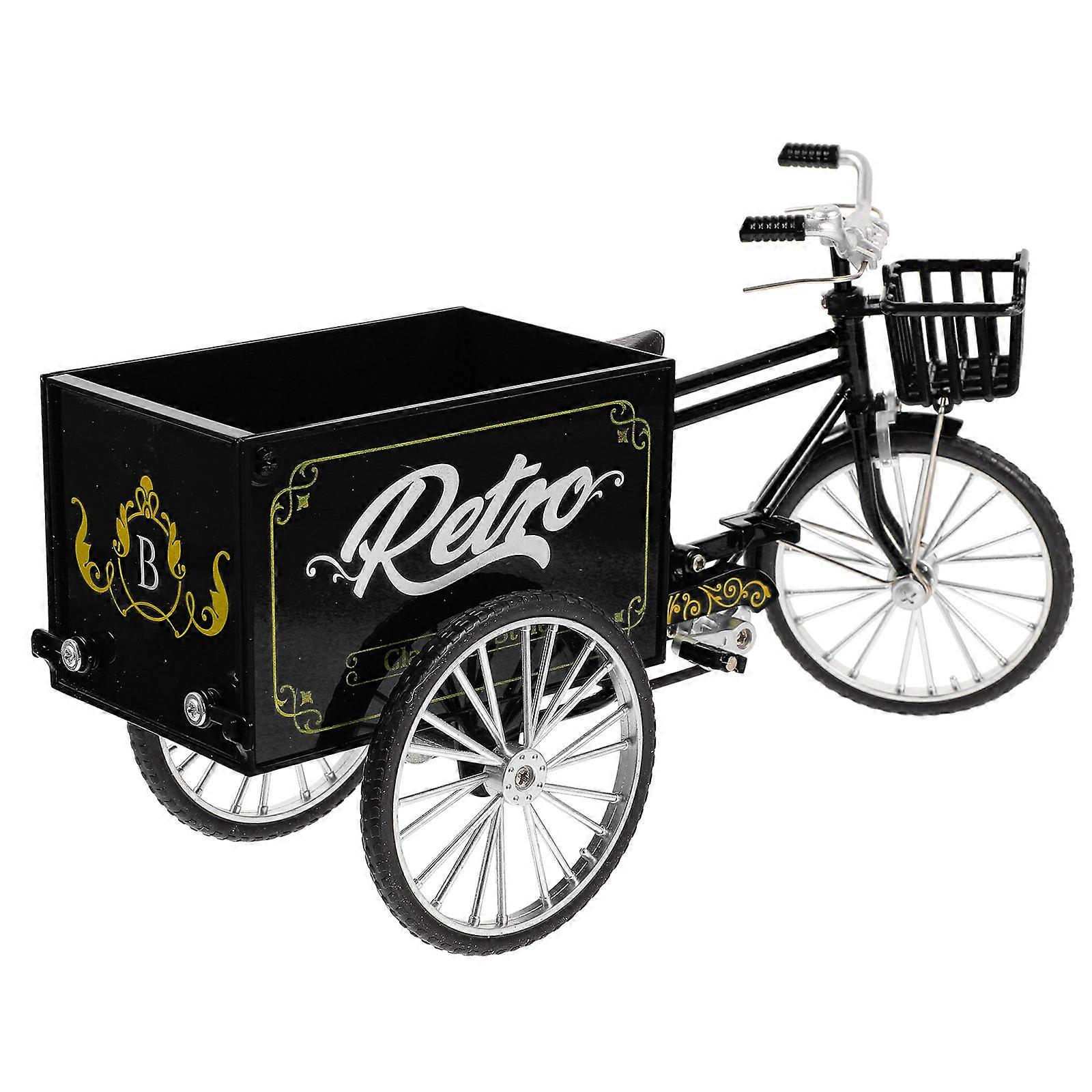 Retro Tricycle Model Metal Ornament for Desktop Decoration 5Pcs Pack
