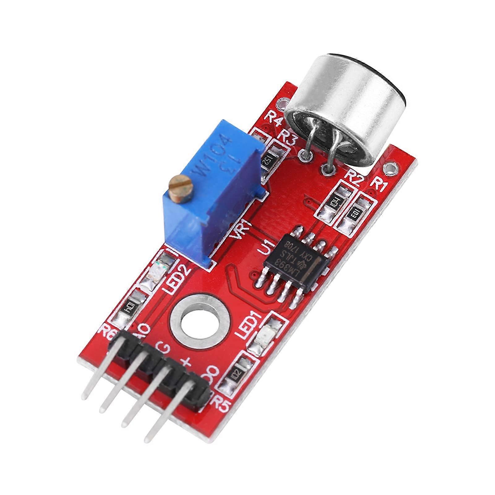 Microphone Module Sensitivity 20dB Gain, 3V/5V Supply, Electret Microphone Module Arduino Compatible