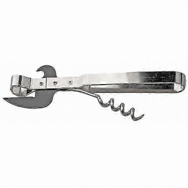 Manual Can Opener and Corkscrew Tool for Kitchen Use