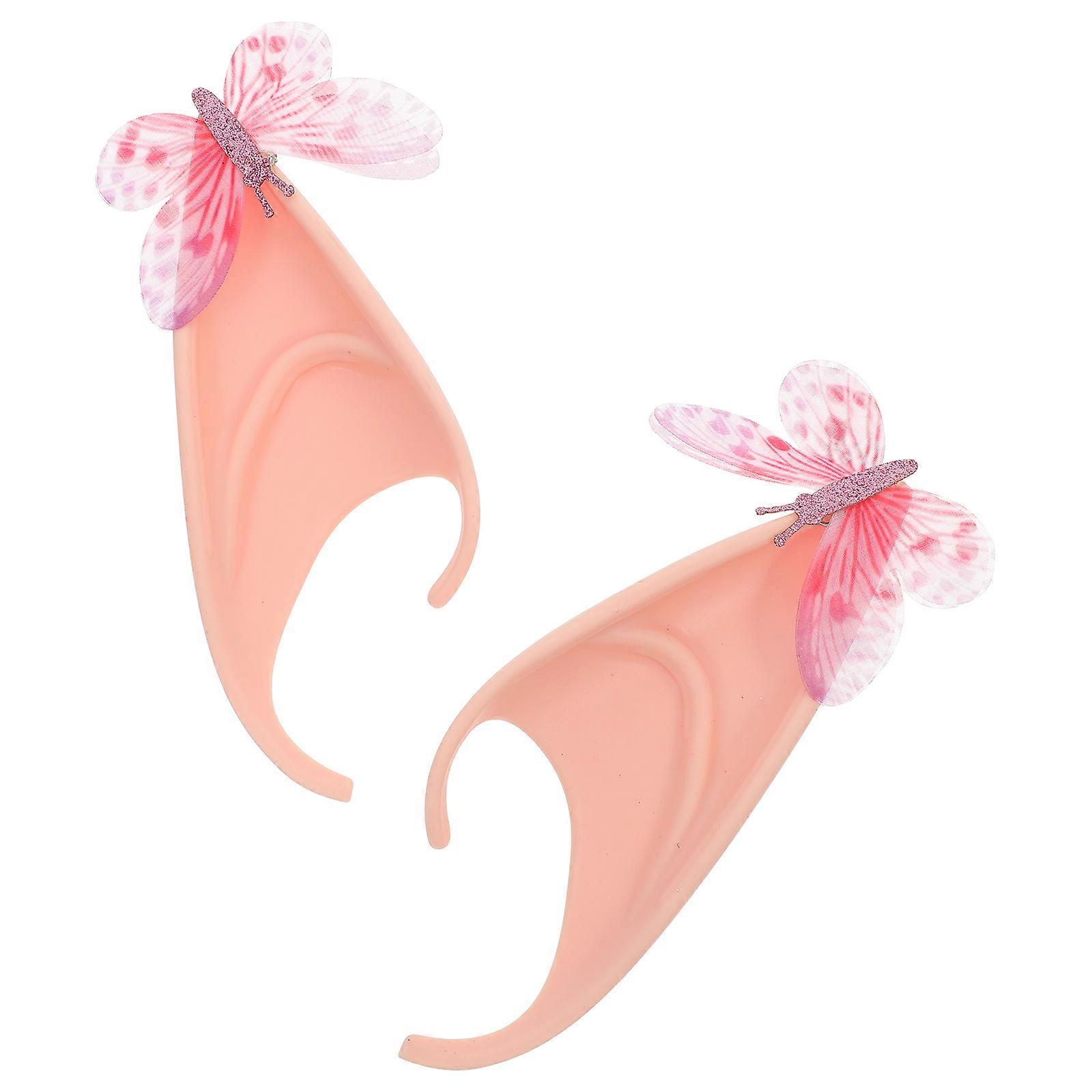 Cosplay Precision Elf Ears Pink Ear Props for 2Pcs Costume Accessory