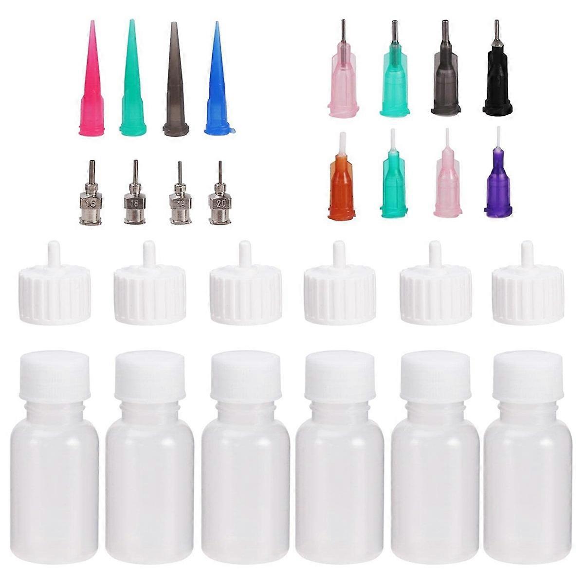6 Pcs Glue Applicator Bottles, 30ml Squeezable Dropper Bottles