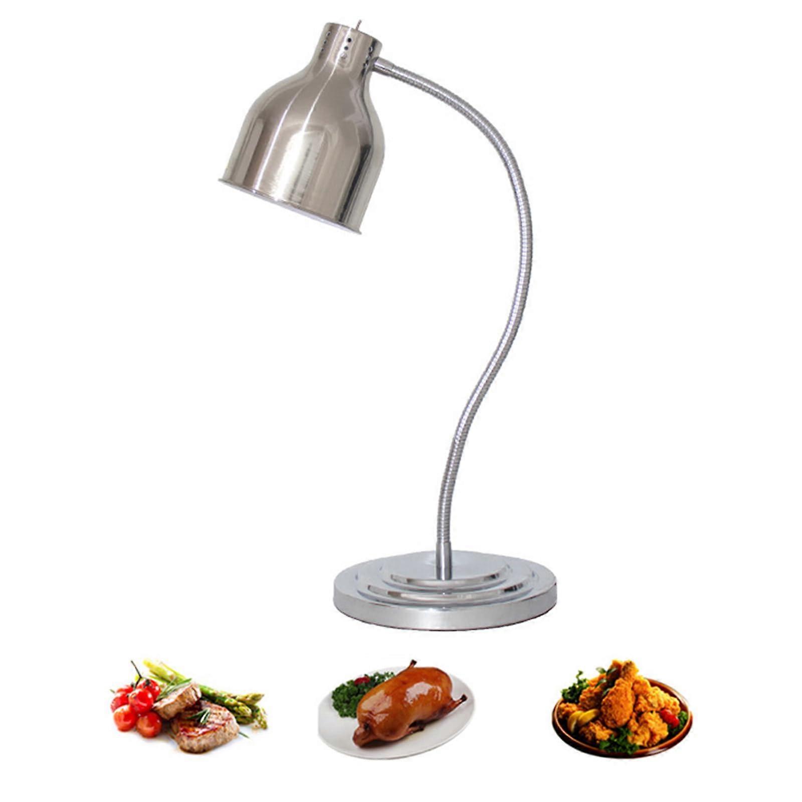 Food Warming Lamp 250W with Adjustable Hose Up to 70cm for Buffet Kitchen Restaurant Silver Finish