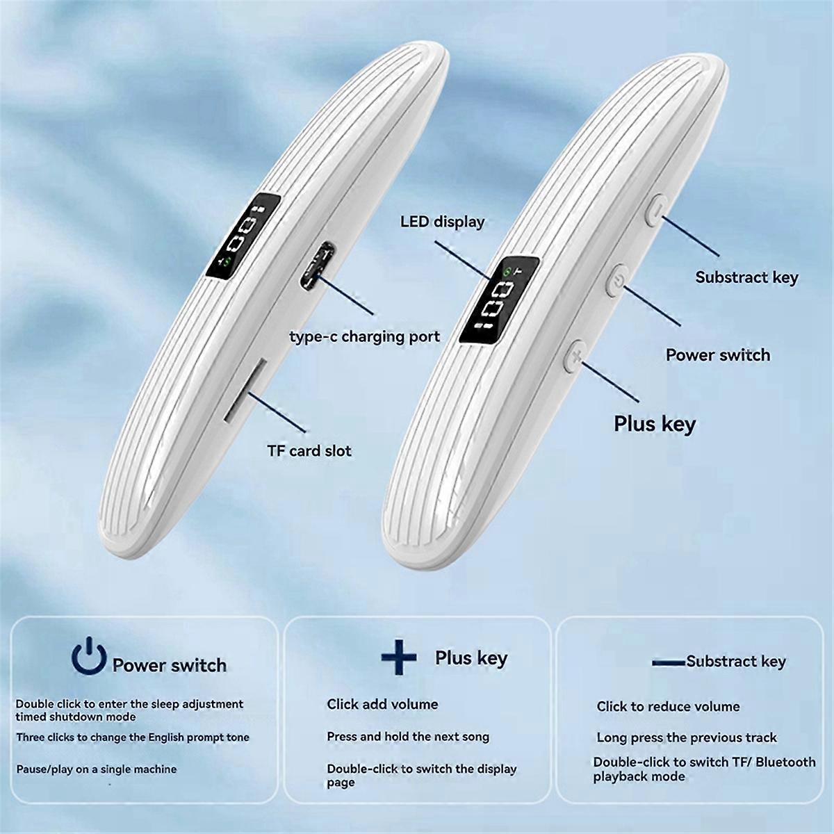 Bone Conduction Bluetooth Speaker Wireless Sleep Aid Soundbar