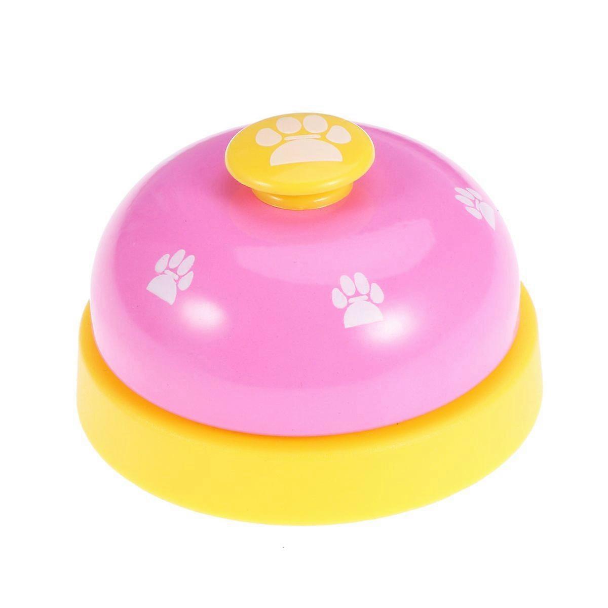 Pet Dog Potty Training Bells Footprint Pattern Communication Device for Dogs Puppy (Rosy and Yellow)