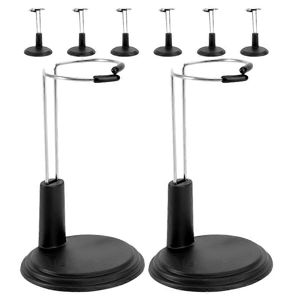 Figure Model Stand Action Figure Holder for Display Use 4Pcs Black PVC