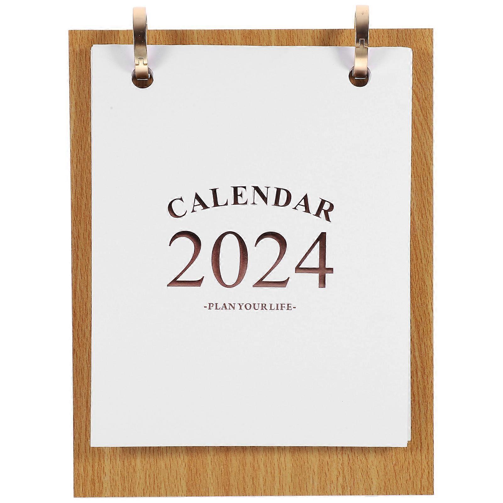 Creative 2024 Desk Calendar Featuring Minimalist White Design Ideal For Home And Office Spaces Functional Memo Marking 3Pcs