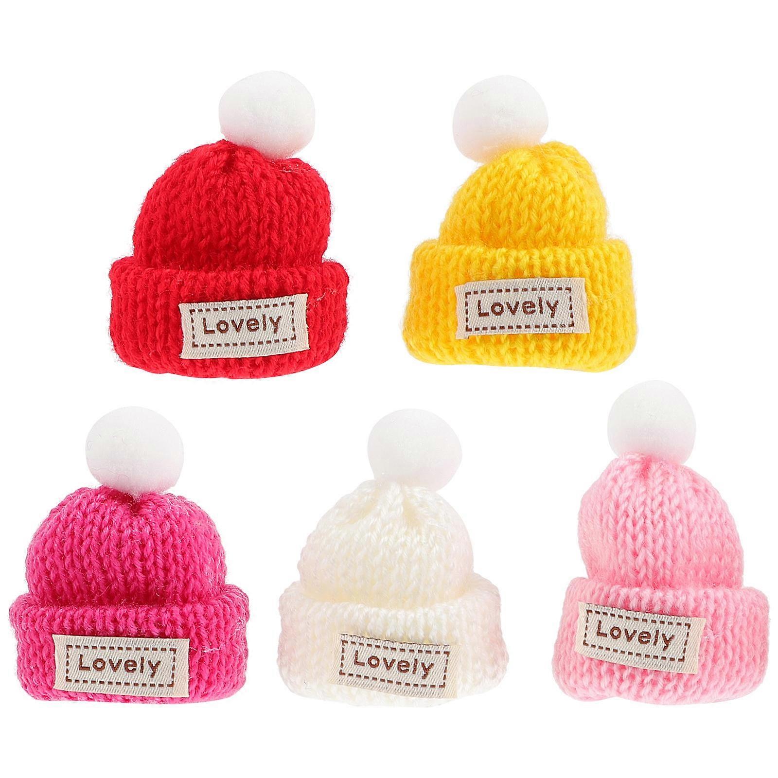 Mini Woolen Yarn Hats for DIY Craft Accessories 20Pcs Assorted Colors
