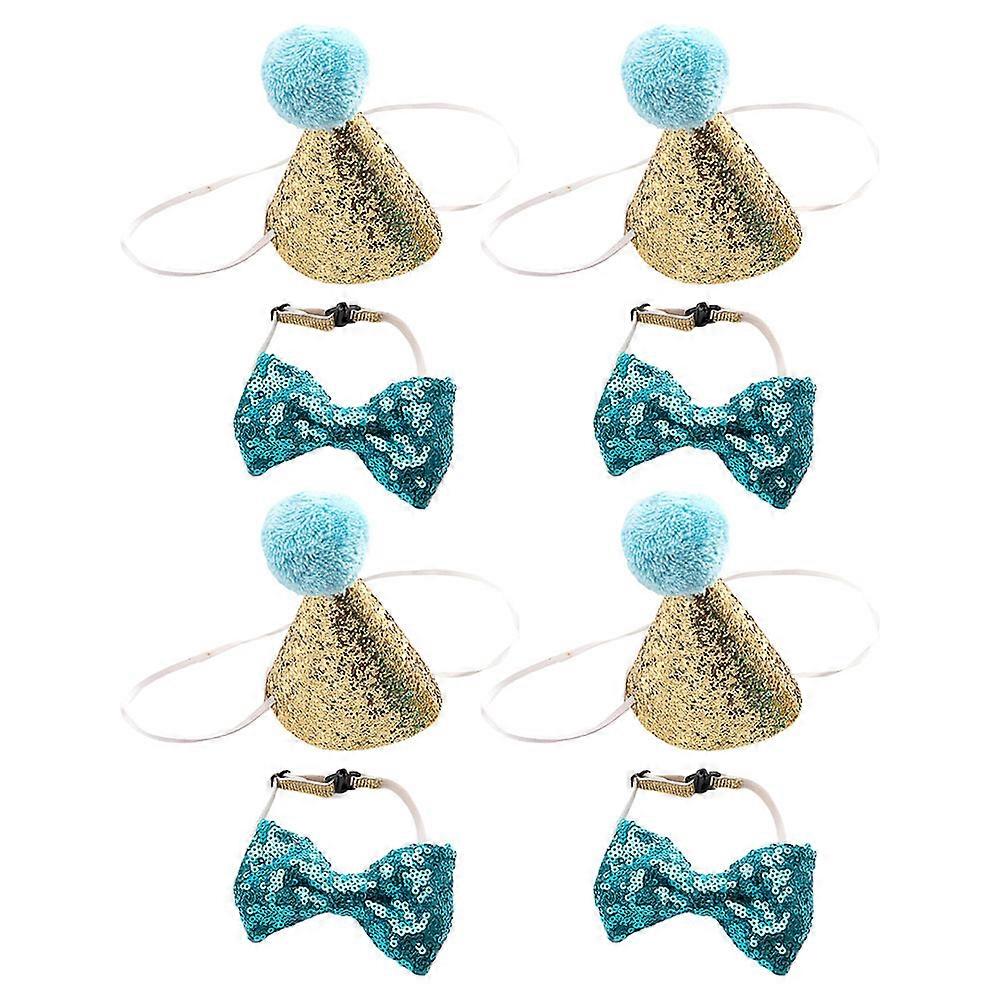 Unique Design 12 Sets Pet Birthday Hat And Bowtie For And Celebration Accessory Assorted Color