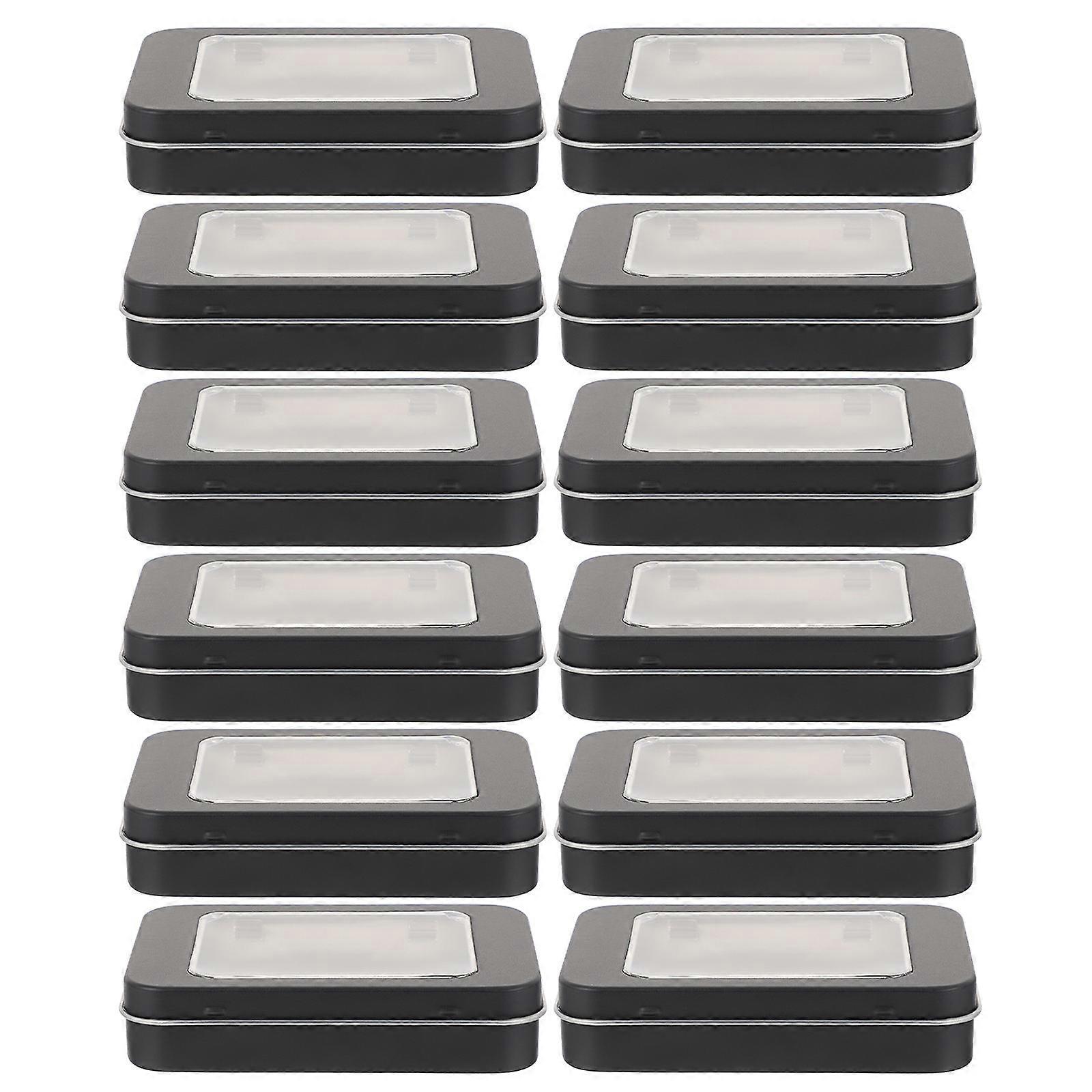 USB Drive Storage Organizer Tinplate Window Case Storage Box 36Pcs