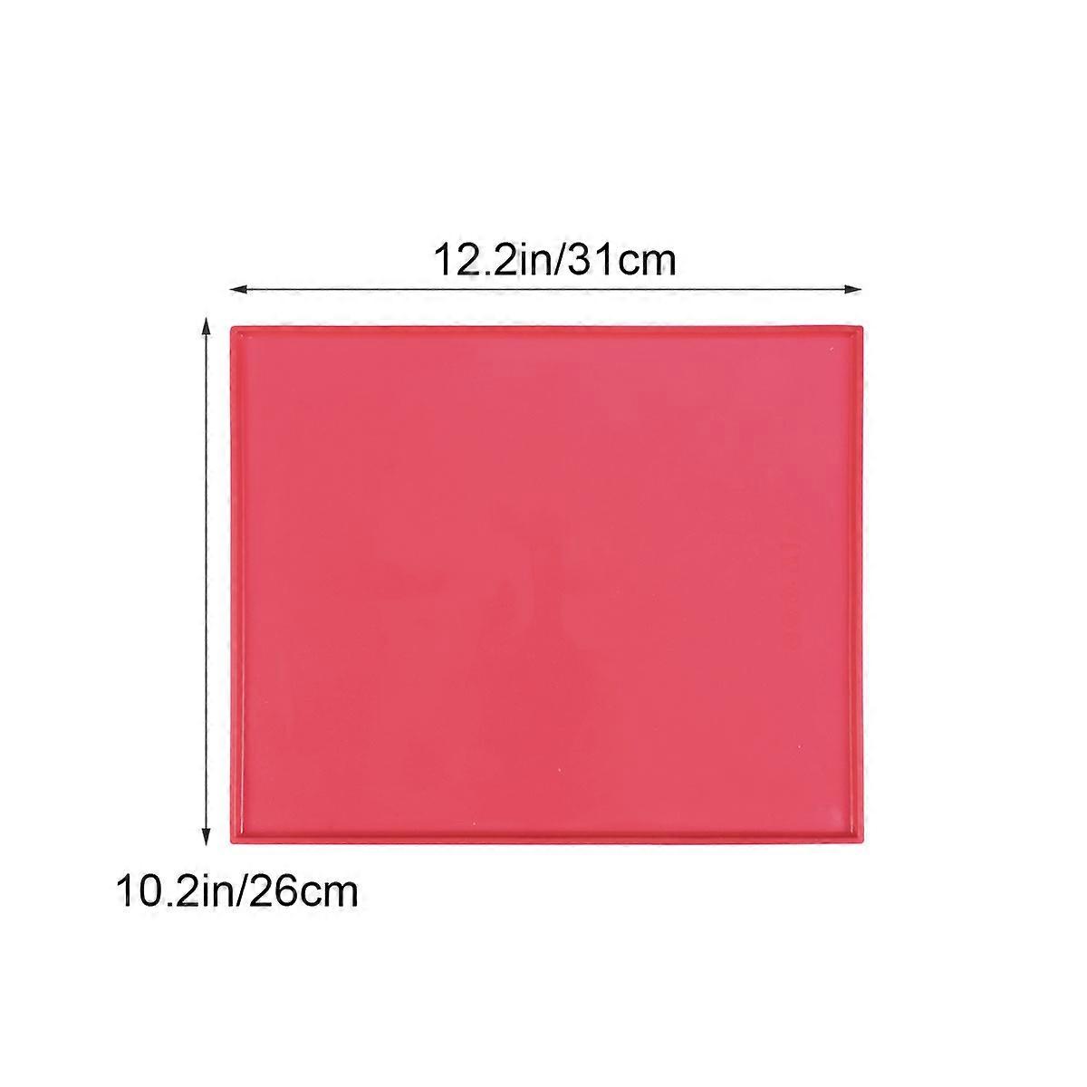 Silicone Pet Mat Feeding Bowl Placemat For Dog Cat Waterproof Non-stick Red 1Pack