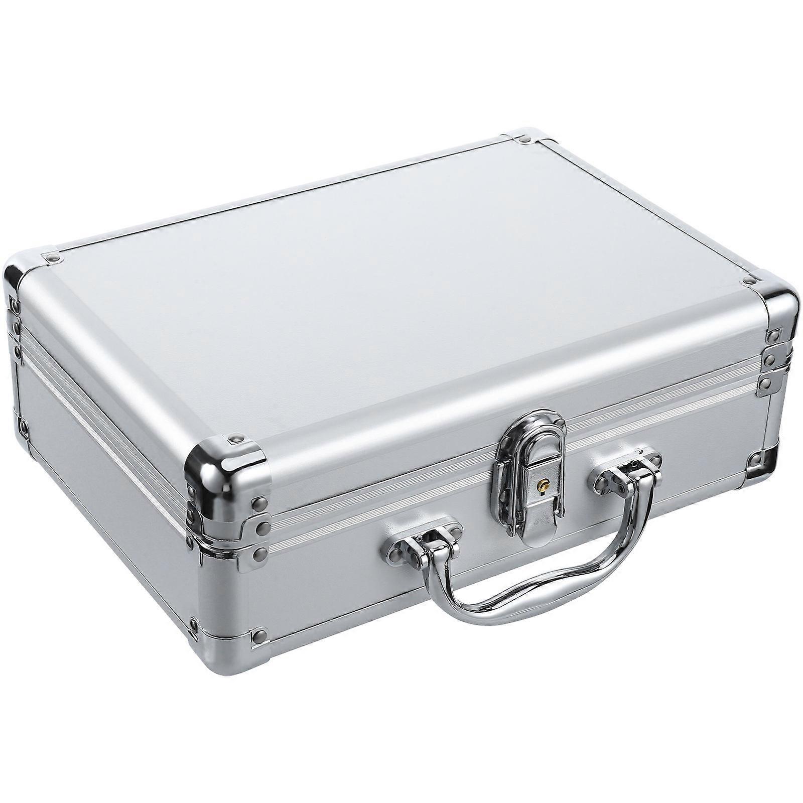 Silver Aluminum Alloy Briefcase for Storage Use 3Pcs Sturdy Tool Case
