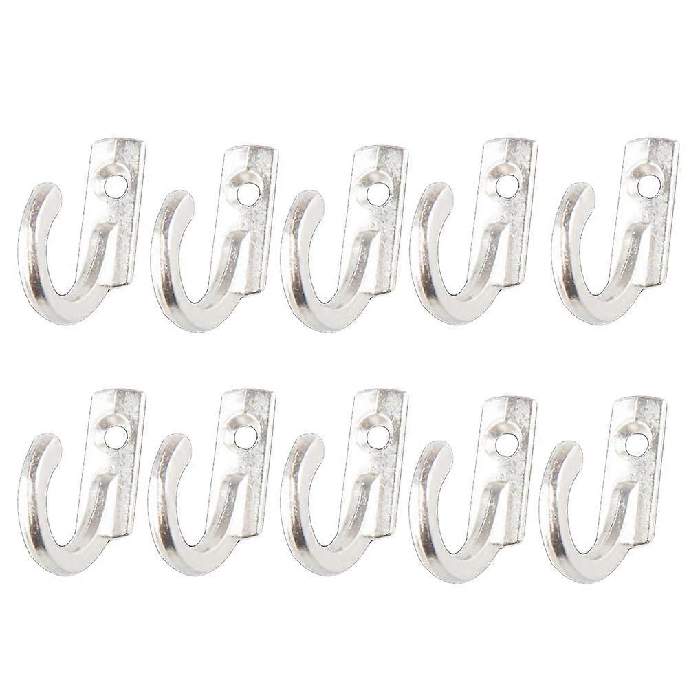 Single Prong Hook Retro Cloth Hanger for Coats and Hats 20Pcs Silver