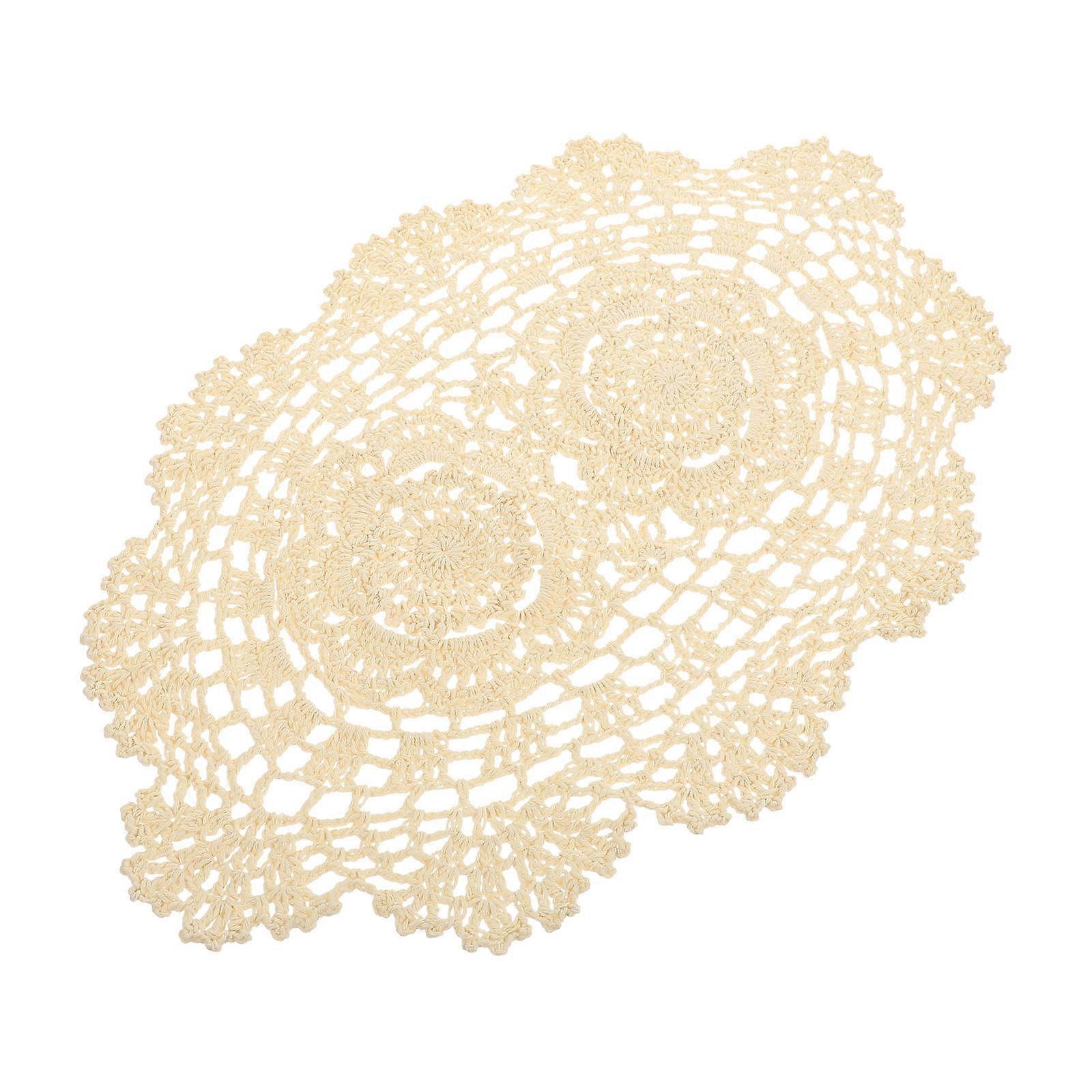 Crochet Table Mat Cotton Lace Placemat for Dining Table 5Pcs