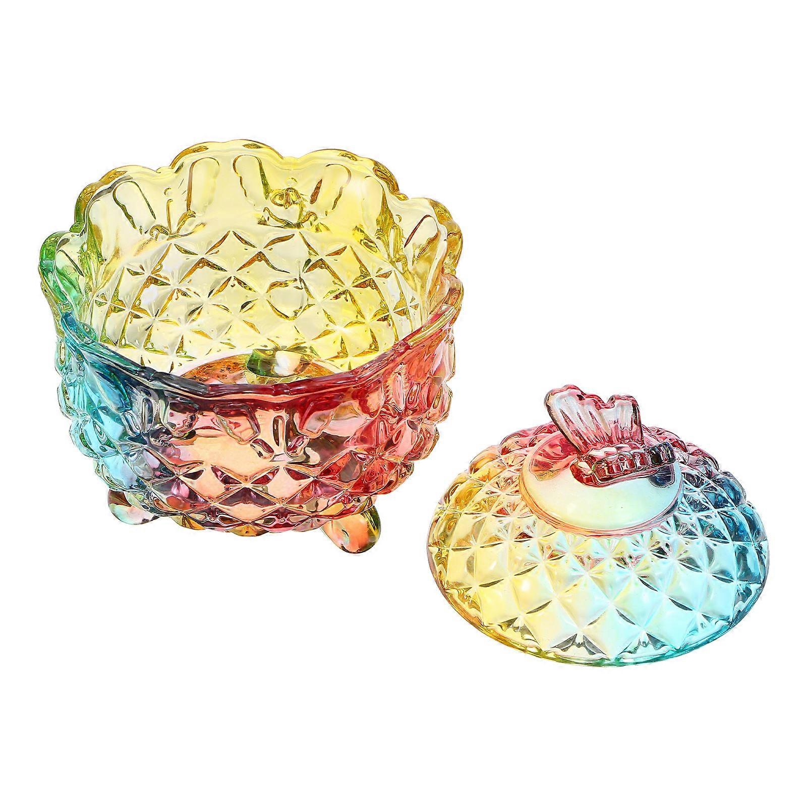 Glass Candy Jar Decorative Storage Canister for Candy 2Pcs