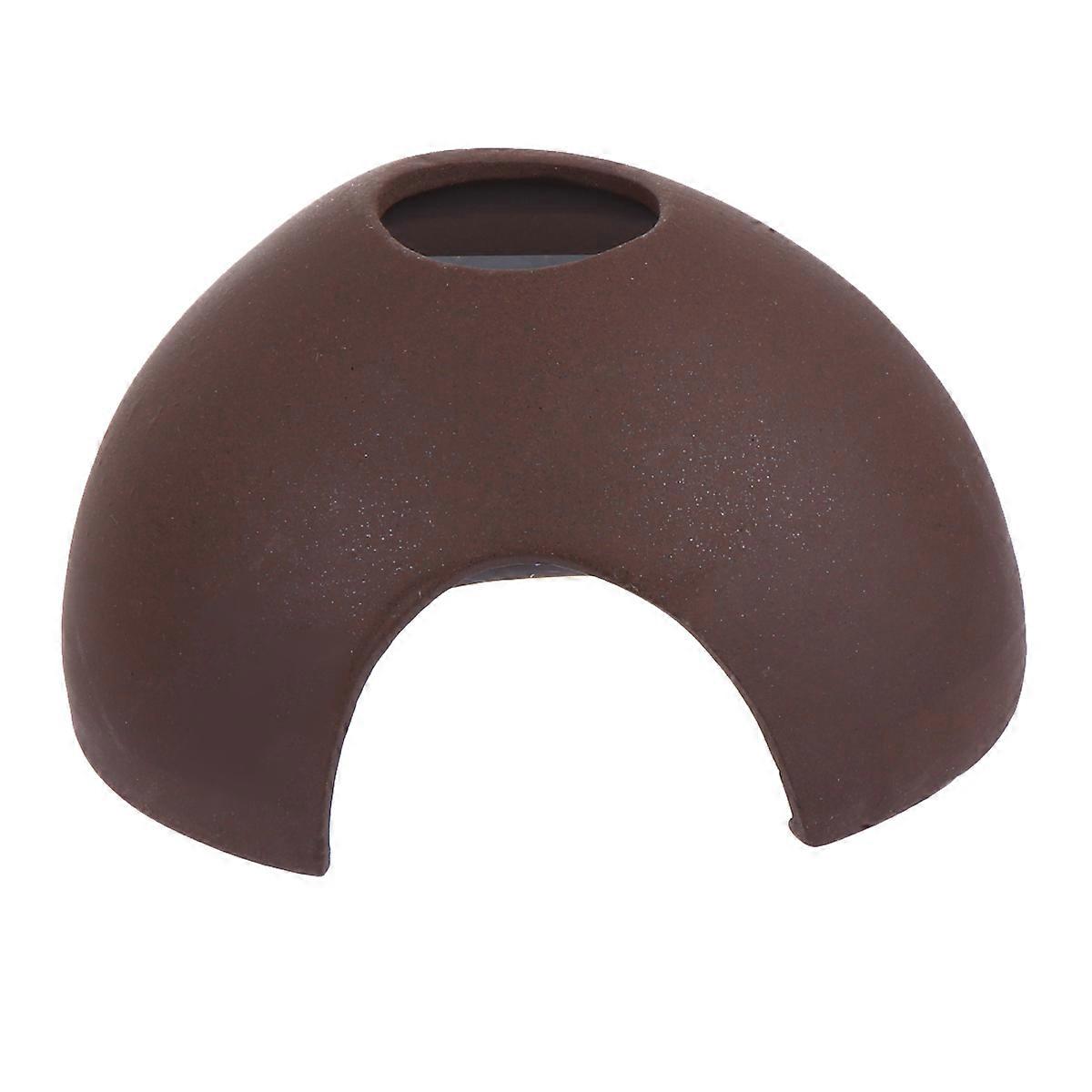 Small Fish Nest Clay Ornament Shrimp Nest for Fish Tank 3Pcs Coffee