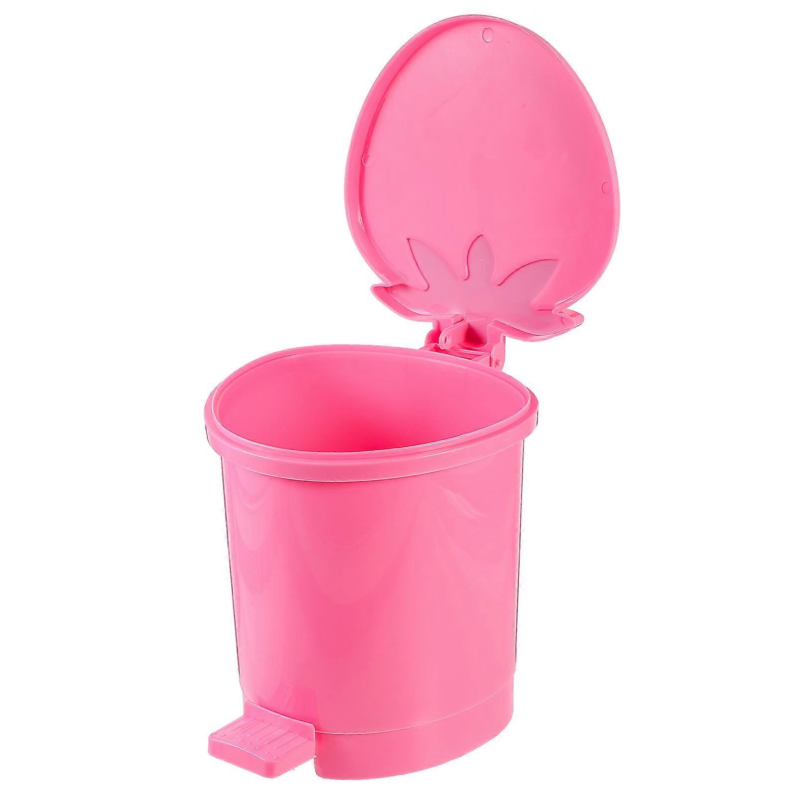 Plastic Swing Trash Can with Lid for Home 2Pcs Mini Trash Bin for Table Desk