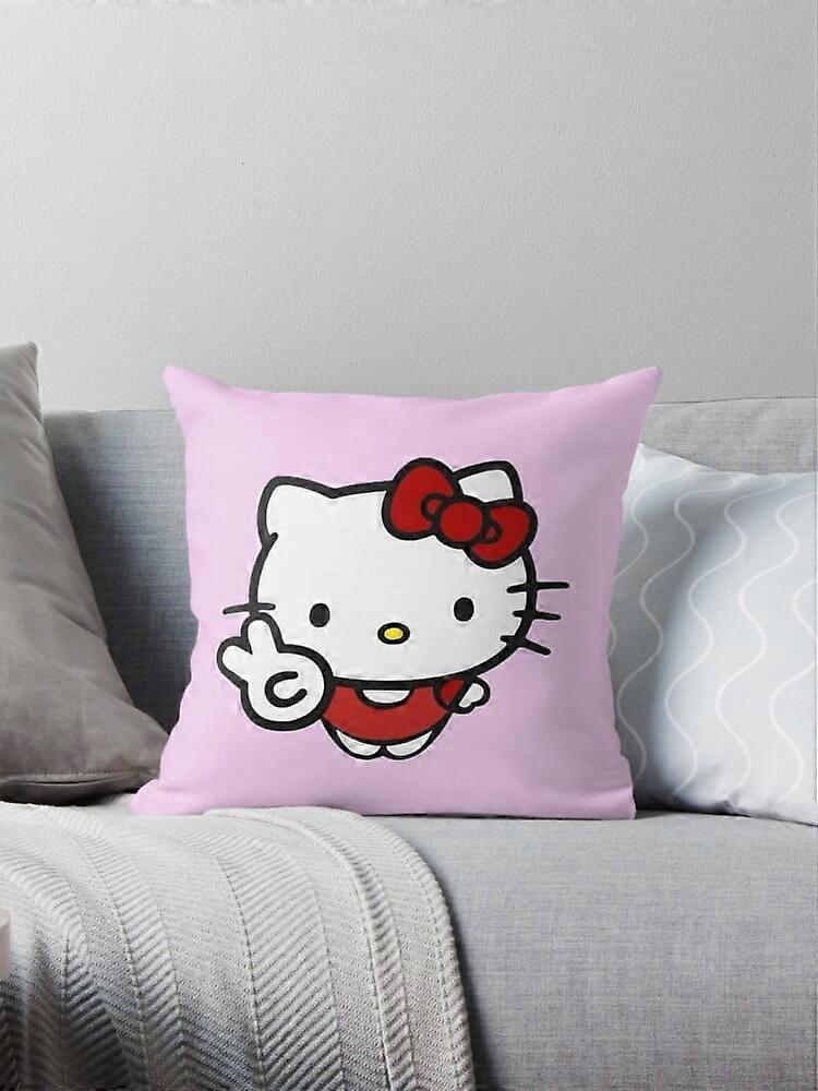 AIVO Federe per cuscini con simbolo della pace Hello Kitty, federe per cuscini, fodere per cuscini, divani, due lati