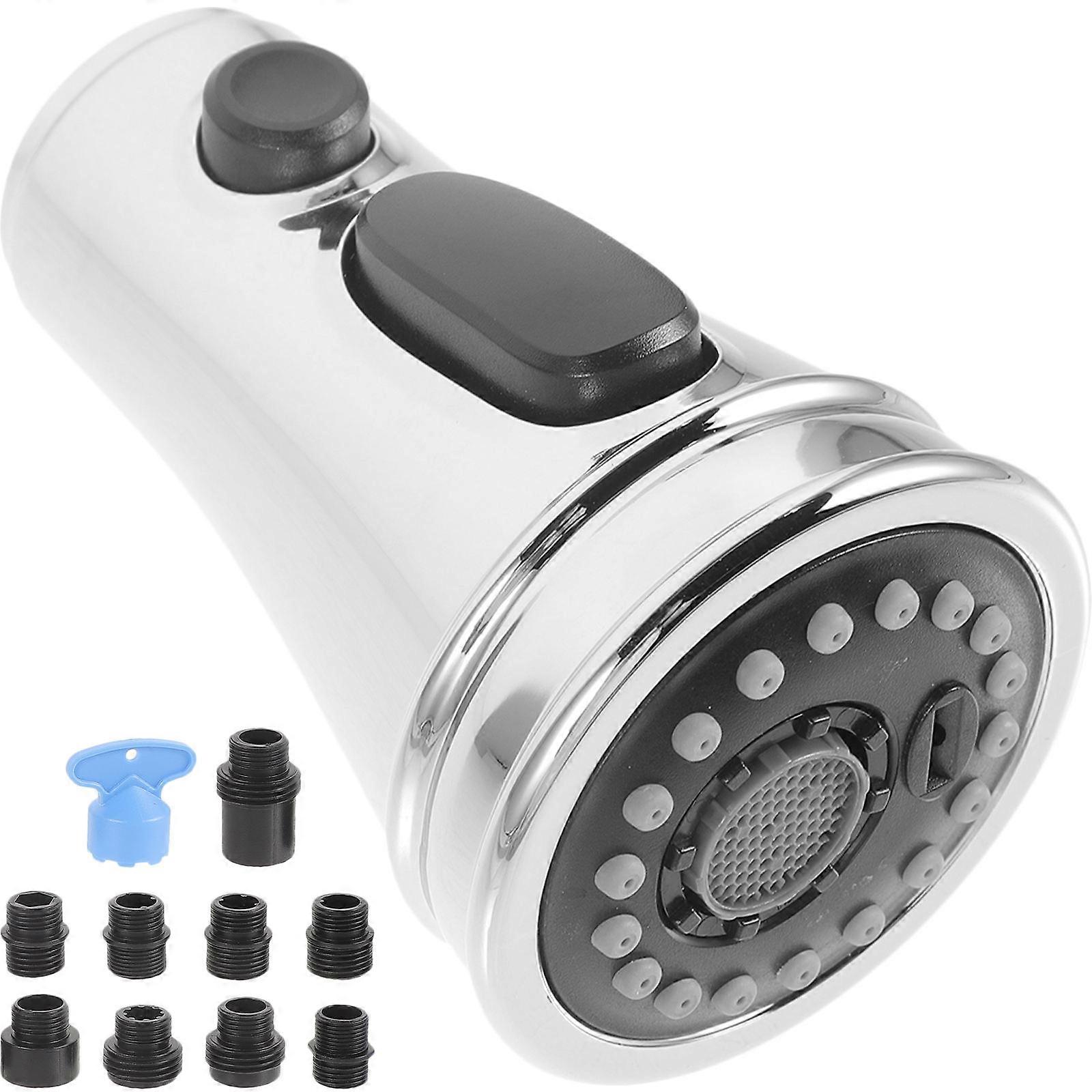 Kitchen Tap Head Replacement for Faucet Sprayer 5Sets Silver